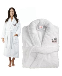 Deluxe Terry cotton with MRS BRIDE CUSTOM TEXT Embroidery bathrobe